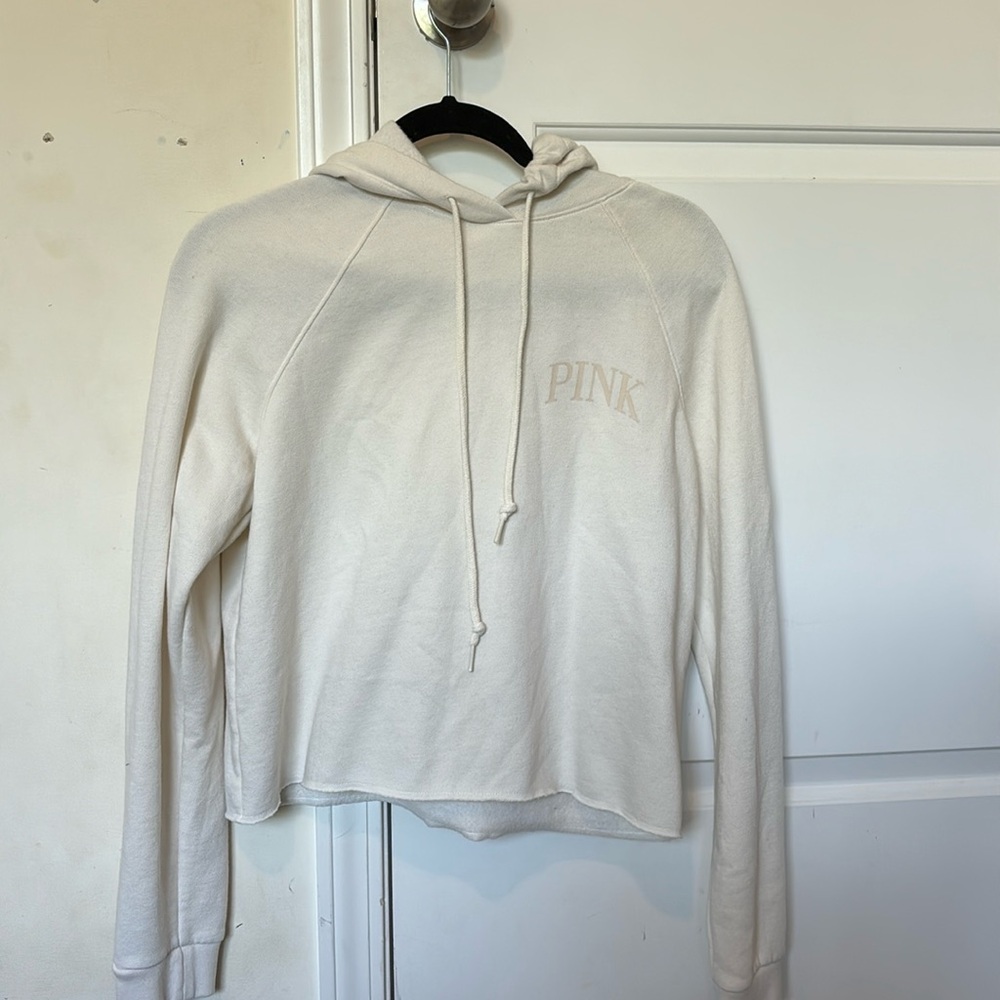 PINK cute and comfy cropped hoodie